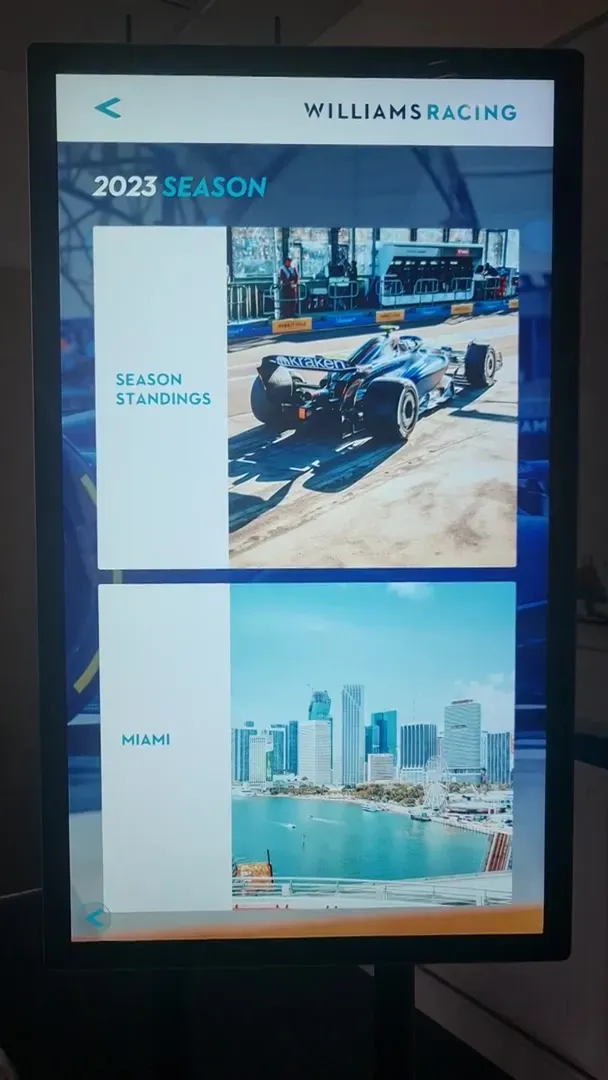 2023 season page with standings and the current race, Miami